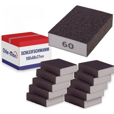 Chle-Mar 10 x schuurspons korrel 60 schuurblok voor hout, metaal en kunststof schuurset voor handmatig slijpen rechthoekige spons voor vlakke en randen Chle-Mar 10 x schuurspons korrel 60 schuurblok voor hout, metaal en kunststof schuurset voor handmatig slijpen rechthoekige spons voor vlakke en randen