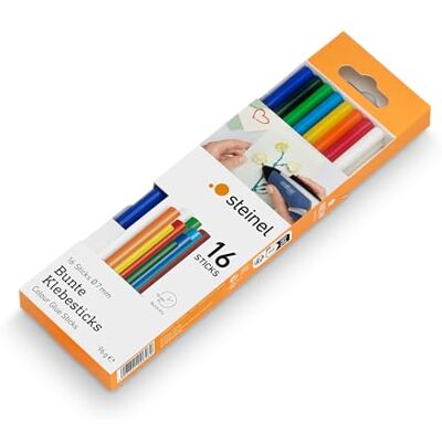Steinel Lijmstiften kleur diam. 11 mm hete lijmstift gekleurde hete lijmpatronen met een lengte van 150 mm 96 g 16 sticks 006808 Steinel Lijmstiften kleur diam. 11 mm hete lijmstift gekleurde hete lijmpatronen met een lengte van 150 mm 96 g 16 sticks 006808
