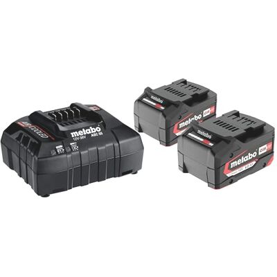 Metabo Basisset 2 x 4,0 Ah 685050000 Accuset voor efficiënt en snel opladen 18 V batterijen en oplader inbegrepen Metabo Basisset 2 x 4,0 Ah 685050000 Accuset voor efficiënt en snel opladen 18 V batterijen en oplader inbegrepen