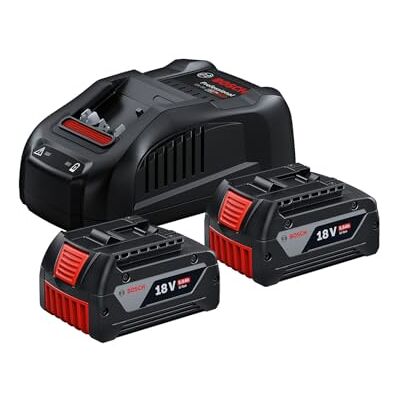 Bosch 1600A00B8J basisset 2 batterijen GBA 18 V 5,0 Ah, GAL 1880 PS (18 V, gewicht accu: 600 g, kartonnen verpakking), blauw (1) Bosch 1600A00B8J basisset 2 batterijen GBA 18 V 5,0 Ah, GAL 1880 PS (18 V, gewicht accu: 600 g, kartonnen verpakking), blauw (1)