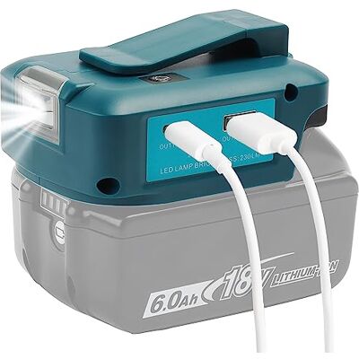 QUPERR Werklichtomvormer voor batterijadapter Adp05 voor Makita 14,4 V en 18 V batterij (alleen adapter) QUPERR Werklichtomvormer voor batterijadapter Adp05 voor Makita 14,4 V en 18 V batterij (alleen adapter)