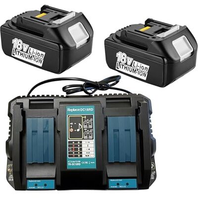 CYDZ-T&L battery CYDZ 2 stuks reservebatterijen 18 V 5,0 Ah & oplader voor Makita accu 18 V BL1815 BL1820 BL1830 BL1840 BL1850 BL1850B DC18RA DC18RC DC18RD CYDZ-T&L battery CYDZ 2 stuks reservebatterijen 18 V 5,0 Ah & oplader voor Makita accu 18 V BL1815 BL1820 BL1830 BL1840 BL1850 BL1850B DC18RA DC18RC DC18RD