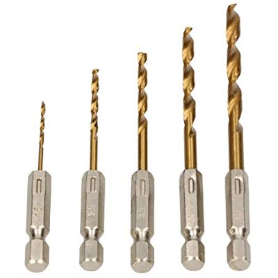 KOTARBAU ® 5 stuks 1,5-4,8 mm HSS-boren met 1/4 inch zeskantschacht voor metaal, hout, kunststof, voor accuboormachines KOTARBAU ® 5 stuks 1,5-4,8 mm HSS-boren met 1/4 inch zeskantschacht voor metaal, hout, kunststof, voor accuboormachines