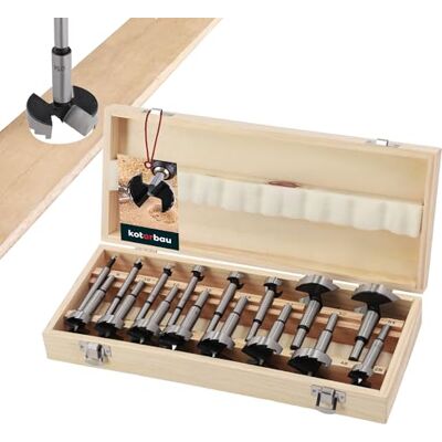 KOTARBAU ® Forstner-boorset, 16-delig, 6-54 mm, met houten kist KOTARBAU ® Forstner-boorset, 16-delig, 6-54 mm, met houten kist