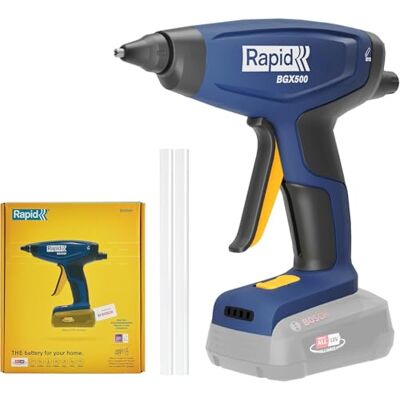Rapid BGX500 Acculijmpistool: Voor 11 en 12 mm Lijmpatronen: Verstelbare Lijmbrengst, 18V Power For All Alliance, Inclusief Lijmsticks zonder accu en oplader Rapid BGX500 Acculijmpistool: Voor 11 en 12 mm Lijmpatronen: Verstelbare Lijmbrengst, 18V Power For All Alliance, Inclusief Lijmsticks zonder accu en oplader