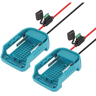 QUPERR 2 stuks Power Wiel-adapter met zekering en schakelaar, adapter voor Makita, 18 V lithiumbatterij, vermogensomvormer voor doe-het-zelf werklampen, RC-speelgoed enz. QUPERR 2 stuks Power Wiel-adapter met zekering en schakelaar, adapter voor Makita, 18 V lithiumbatterij, vermogensomvormer voor doe-het-zelf werklampen, RC-speelgoed enz.