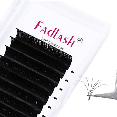 FADLASH Easy Fan Lashes Wimperverlenging 0,07 D-krul 11-12-13 mm, wimperverlenging van zijde, Russisch volume, professioneel, voorgevormd wimperboeket FADLASH Easy Fan Lashes Wimperverlenging 0,07 D-krul 11-12-13 mm, wimperverlenging van zijde, Russisch volume, professioneel, voorgevormd wimperboeket