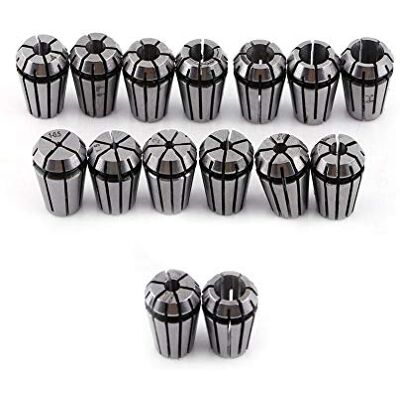 Walfront 15 stuks ER11 1-7 mm 1/8 inch 1/4 inch assortiment veerklemmen, CNC-klemhouder, freesmachine, graveren met hoge precisie Walfront 15 stuks ER11 1-7 mm 1/8 inch 1/4 inch assortiment veerklemmen, CNC-klemhouder, freesmachine, graveren met hoge precisie