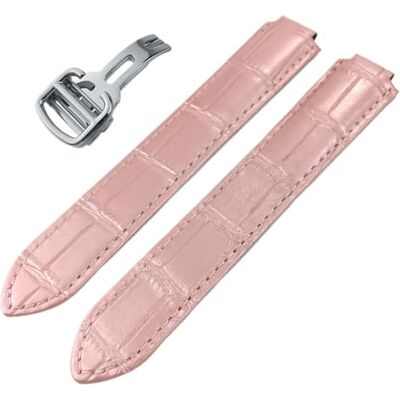 ANZOAT Bracelet de montre en cuir de vachette, pour ballon bleu de cartier de type convexe 14/16/18/20/22 mm, 16mm rosegold, Agate ANZOAT Bracelet de montre en cuir de vachette, pour ballon bleu de cartier de type convexe 14/16/18/20/22 mm, 16mm rosegold, Agate