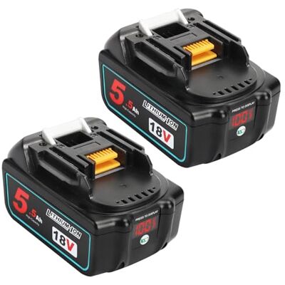 Powarobor 2 stuks BL1850B 18V 5,5Ah Li-ion reservebatterijen compatibel met Makita 18V BL1850 BL1860 BL1860B BL1840 BL1840B BL1845 BL1815 LXT-400 elektrisch gereedschap Powarobor 2 stuks BL1850B 18V 5,5Ah Li-ion reservebatterijen compatibel met Makita 18V BL1850 BL1860 BL1860B BL1840 BL1840B BL1845 BL1815 LXT-400 elektrisch gereedschap