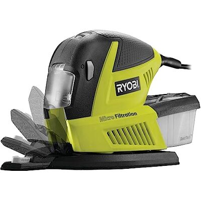 RYOBI Multifunctionele schuurmachine 180 W 3 modi: driehoekig, 1/3 vel, afwerking Snelheidsregelaar Wordt geleverd in draagtas met 30 schuurmiddelen (10x1/3 vel, 10 driehoeken, 10 vingers) RYOBI Multifunctionele schuurmachine 180 W 3 modi: driehoekig, 1/3 vel, afwerking Snelheidsregelaar Wordt geleverd in draagtas met 30 schuurmiddelen (10x1/3 vel, 10 driehoeken, 10 vingers)