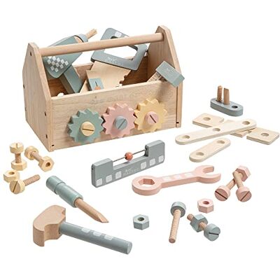 howa Gereedschapskist van hout met 45-delige accessoireset 4907 Gereedschapskist van hout met 8 verschillende gereedschappen en een set van 32 houten accessoires howa Gereedschapskist van hout met 45-delige accessoireset 4907 Gereedschapskist van hout met 8 verschillende gereedschappen en een set van 32 houten accessoires
