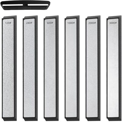 Vegena Diamant slijpsteen 6 stuks diamant slijpsteen met vaste hoek diamant slijpsteen set voor keukenmessenslijper, 120/240/600/1000/2000/3000 Vegena Diamant slijpsteen 6 stuks diamant slijpsteen met vaste hoek diamant slijpsteen set voor keukenmessenslijper, 120/240/600/1000/2000/3000