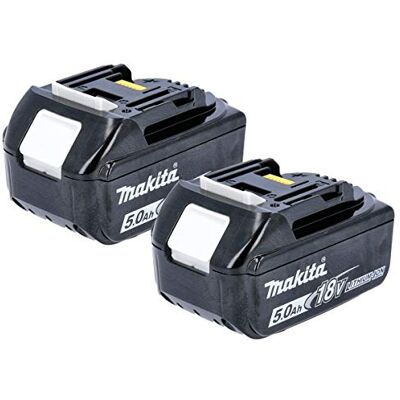 Makita Gereedschapsaccu, 2BL1850, BL1850, 18 V, 5,0 Ah Li-Ion LXT-accu, klein, zwart, 2 stuks Makita Gereedschapsaccu, 2BL1850, BL1850, 18 V, 5,0 Ah Li-Ion LXT-accu, klein, zwart, 2 stuks