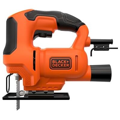 Black & Decker BES603-QS Elektronische decoupeerzaag, 400 W, compact en ergonomisch design, lemmetwissel zonder gereedschap, brilsnede 0-45°, accepteert messen van het type "T", snelheid 0-3.000 cpm Black & Decker BES603-QS Elektronische decoupeerzaag, 400 W, compact en ergonomisch design, lemmetwissel zonder gereedschap, brilsnede 0-45°, accepteert messen van het type "T", snelheid 0-3.000 cpm