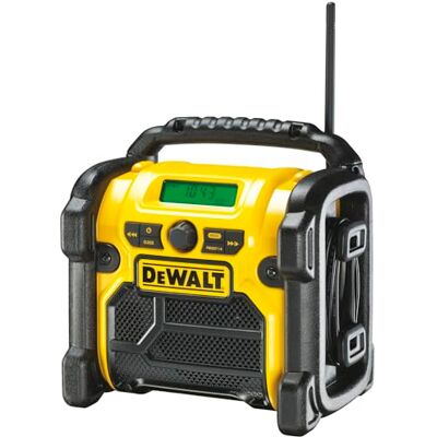 DeWalt DCR019-QW Radio voor bouwplaats, oplader, 10,8/14,4/18 volt Li-Ion FM/AM geel/zwart DeWalt DCR019-QW Radio voor bouwplaats, oplader, 10,8/14,4/18 volt Li-Ion FM/AM geel/zwart