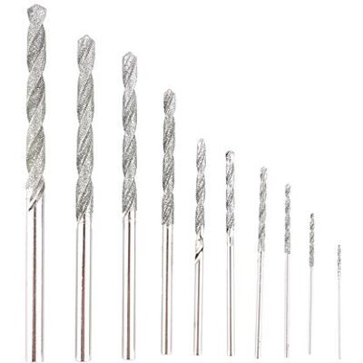 Estink Set van 10 boren met diamantpunt, industrieel boorgereedschap voor glas, tegels, steen 0,8/1,0/1,2/1,5/1,8/2,0/2,5/3,0/3,5/4 mm Estink Set van 10 boren met diamantpunt, industrieel boorgereedschap voor glas, tegels, steen 0,8/1,0/1,2/1,5/1,8/2,0/2,5/3,0/3,5/4 mm