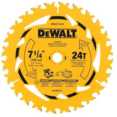 DeWalt Cirkelzaagblad 24T 7-1/4 inch (DWA271424) DeWalt Cirkelzaagblad 24T 7-1/4 inch (DWA271424)