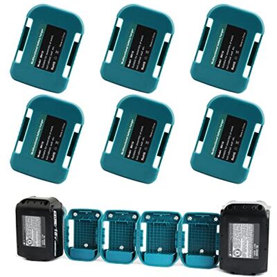 QUPERR 6 verpakkingen batterijhouderhouders, batterijhouder compatibel met Makita 18 V BL1860 BL1850 BL1840 BL1830 BL1820 BL1815N lithium-iongereedschap batterij QUPERR 6 verpakkingen batterijhouderhouders, batterijhouder compatibel met Makita 18 V BL1860 BL1850 BL1840 BL1830 BL1820 BL1815N lithium-iongereedschap batterij