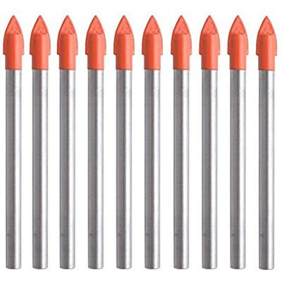 Gunpla Set van 10 hardmetalen boren voor glas, kunststof, tegels, beton, baksteen, muur, hout en baksteenwand, 6 mm Gunpla Set van 10 hardmetalen boren voor glas, kunststof, tegels, beton, baksteen, muur, hout en baksteenwand, 6 mm