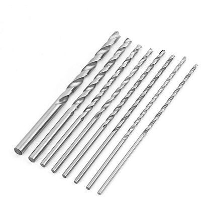 Hilitand Extra lange HSS-boor stalen boor met hoge snelheid spiraalboren twistboor (8 stuks 200 mm) Hilitand Extra lange HSS-boor stalen boor met hoge snelheid spiraalboren twistboor (8 stuks 200 mm)