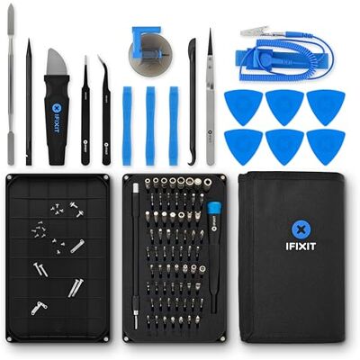 iFixit Pro Tech Toolkit, gereedschapsset met openingsgereedschap, precisieschroevendraaier & 64 bits (4mm), voor reparatie van smartphones, tablets. iFixit Pro Tech Toolkit, gereedschapsset met openingsgereedschap, precisieschroevendraaier & 64 bits (4mm), voor reparatie van smartphones, tablets.