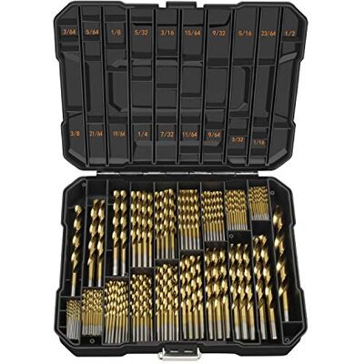 ENERTWIST ET-DBA-230A Titanium boorset voor metaal en hout met HSS coating 118 graden van 3/64 inch tot 1/2 inch ENERTWIST ET-DBA-230A Titanium boorset voor metaal en hout met HSS coating 118 graden van 3/64 inch tot 1/2 inch