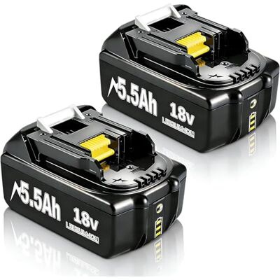 Powtree 2 stuks 5,5 Ah Li-ion reserveaccu voor Makita 18 V compatibel met Makita BL1850B accu BL1860 BL1850B BL1840 BL1840B BL1830B BL1830 BL1820 BL1815 BL1835 BL1845 LXT-400 incl. LED indicator Powtree 2 stuks 5,5 Ah Li-ion reserveaccu voor Makita 18 V compatibel met Makita BL1850B accu BL1860 BL1850B BL1840 BL1840B BL1830B BL1830 BL1820 BL1815 BL1835 BL1845 LXT-400 incl. LED indicator