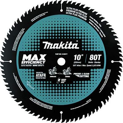 Makita B-66977 verstekzaagblad met hardmetalen punt, 80T, 25,4 cm Makita B-66977 verstekzaagblad met hardmetalen punt, 80T, 25,4 cm