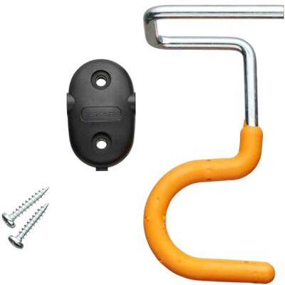 Fiskars Gereedschapshaken, robuust, S-vorm, wandhouders voor tuingereedschap met lange steel, zachte coating, gerecycled materiaal, oranje, 3 stuks, 1057584 Fiskars Gereedschapshaken, robuust, S-vorm, wandhouders voor tuingereedschap met lange steel, zachte coating, gerecycled materiaal, oranje, 3 stuks, 1057584
