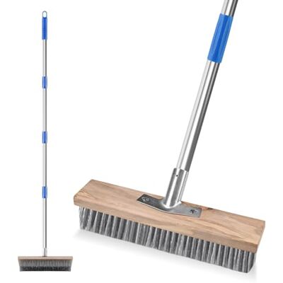 PORFOYO Metalen borstel, met handvat 160 cm, harde metalen borstel voor het verwijderen van onkruid, mos en vlekken, buitenbezem van staaldraad, ideaal voor terras, terras, tuingereedschap PORFOYO Metalen borstel, met handvat 160 cm, harde metalen borstel voor het verwijderen van onkruid, mos en vlekken, buitenbezem van staaldraad, ideaal voor terras, terras, tuingereedschap