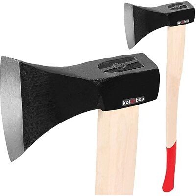 KOTARBAU ® Gesmede bijl, 2,5 kg, totale lengte 794 mm, met houten handvat, bijl voor het splijten van hout, splijtbijl, splijthamer, houten bijl KOTARBAU ® Gesmede bijl, 2,5 kg, totale lengte 794 mm, met houten handvat, bijl voor het splijten van hout, splijtbijl, splijthamer, houten bijl