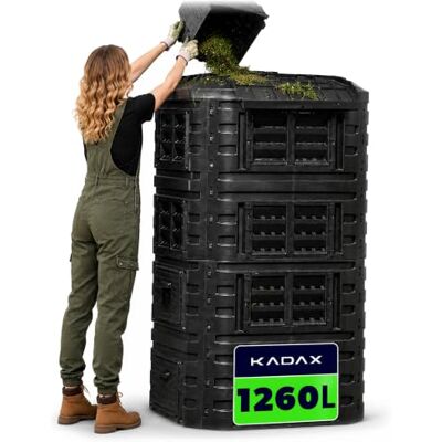 KADAX Modulaire en snelcompostbak van kunststof, met drukknopen en klapdeksel (1260 l) KADAX Modulaire en snelcompostbak van kunststof, met drukknopen en klapdeksel (1260 l)