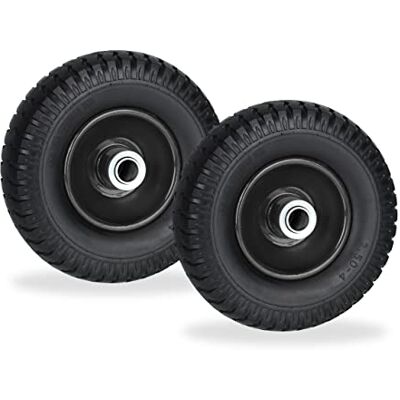 Relaxdays 2 stuks kruiwagenwielen 2,50-4, massief rubberen wiel, stalen velg, lekbestendig reservewiel, 80 kg, zwart Relaxdays 2 stuks kruiwagenwielen 2,50-4, massief rubberen wiel, stalen velg, lekbestendig reservewiel, 80 kg, zwart