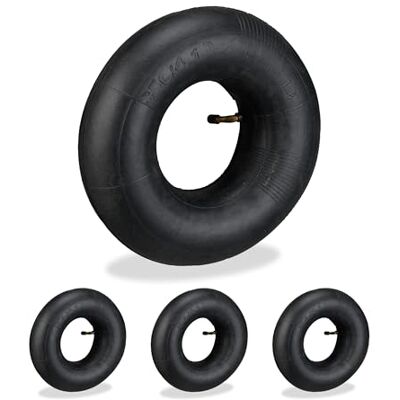 Relaxdays Set van 4 reservebanden 3.00-4 voor kruiwagen en transportwagen, binnenbinnenband, autoventiel, rubber, zwart Relaxdays Set van 4 reservebanden 3.00-4 voor kruiwagen en transportwagen, binnenbinnenband, autoventiel, rubber, zwart