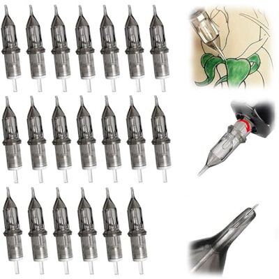 Guangfan Tattoo-naalden, set van 20 hoogwaardige steriele tattoo-spuiten, wegwerptattoo-naalddozen, permanente tattoo-accessoires, wenkbrauwtattoo-tool (3-9RL) Guangfan Tattoo-naalden, set van 20 hoogwaardige steriele tattoo-spuiten, wegwerptattoo-naalddozen, permanente tattoo-accessoires, wenkbrauwtattoo-tool (3-9RL)