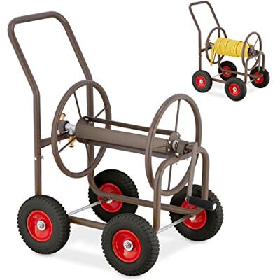Relaxdays Metalen slanghaspel bruin tot 60 m Relaxdays Metalen slanghaspel bruin tot 60 m
