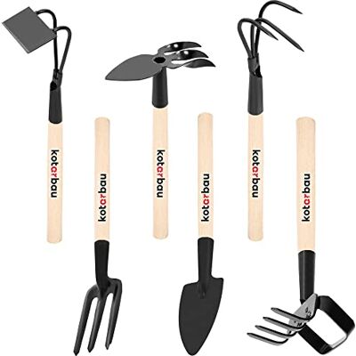 KOTARBAU Tuingereedschap Set van 6 mini tuingereedschap Mini Forke cultivator spade hark voor tuinonderhoud tuingereedschap KOTARBAU Tuingereedschap Set van 6 mini tuingereedschap Mini Forke cultivator spade hark voor tuinonderhoud tuingereedschap