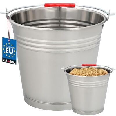 KOTARBAU ® Emmer van roestvrij staal, voedselemmer, keukenemmer, voedselemmer, melkemmer, tuinemmer, bouwplaats emmer voor horeca, zilver. KOTARBAU ® Emmer van roestvrij staal, voedselemmer, keukenemmer, voedselemmer, melkemmer, tuinemmer, bouwplaats emmer voor horeca, zilver.