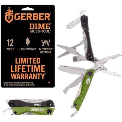 Gerber Dime Mini multifunctionele tang, groen (Global Box), 31-003621 Gerber Dime Mini multifunctionele tang, groen (Global Box), 31-003621