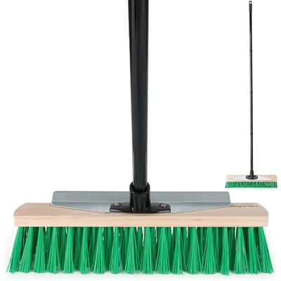 Hausfelder straatbezem 40 cm breed met steel en schraaprand extra lang en stabiel tuinbezem, bezem met steel voor buiten Hausfelder straatbezem 40 cm breed met steel en schraaprand extra lang en stabiel tuinbezem, bezem met steel voor buiten