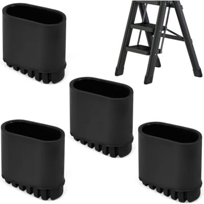 ZXBBTZ Set van 4 rubberen antislipvoetjes voor ladders, 40 x 20 cm Slijtvaste trappoten voor trapladder, inklapbaar, aluminium, beschermdoppen, reservepoten ZXBBTZ Set van 4 rubberen antislipvoetjes voor ladders, 40 x 20 cm Slijtvaste trappoten voor trapladder, inklapbaar, aluminium, beschermdoppen, reservepoten