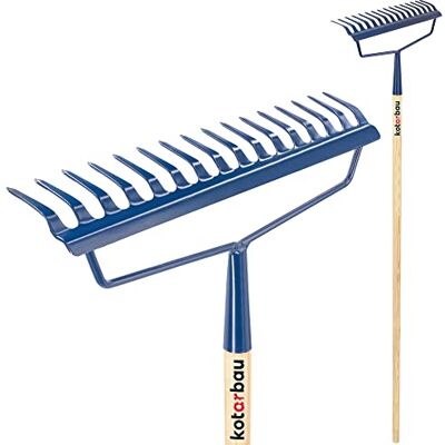 KOTARBAU ® Versterkte metalen hark met 16 tanden, met houten handvat, 164 cm, tuinhark, tuinhark voor het harken van de grond, ideaal tuingereedschap voor tuinieren KOTARBAU ® Versterkte metalen hark met 16 tanden, met houten handvat, 164 cm, tuinhark, tuinhark voor het harken van de grond, ideaal tuingereedschap voor tuinieren
