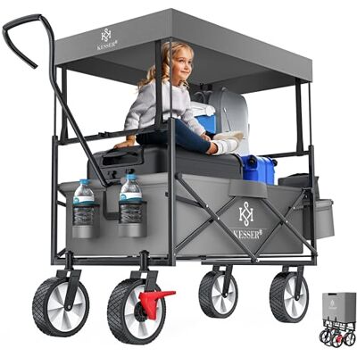 KESSER ® opvouwbare transportkar met dak wagentje met wielen transportkar 2 gaaszakken en een buitenvak opvouwbaar KESSER ® opvouwbare transportkar met dak wagentje met wielen transportkar 2 gaaszakken en een buitenvak opvouwbaar