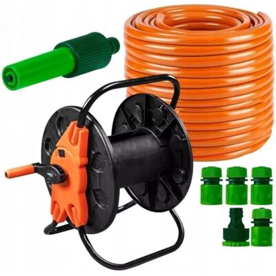 NEO TOOLS Tuinslangset, 50 m, 1/2 inch, met slanghaspel en verbindingsstukken, uv-bestendig, 4-laags, voor grote tuinen NEO TOOLS Tuinslangset, 50 m, 1/2 inch, met slanghaspel en verbindingsstukken, uv-bestendig, 4-laags, voor grote tuinen