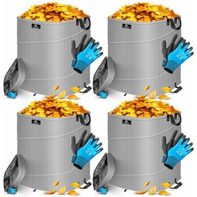 KESSER ® Set van 4 pop-up tuinzakken 219 liter Met handschoenen Vrijstaand met handgrepen Stabiel en robuust Opvouwbaar Voor tuinafval Groen gesneden KESSER ® Set van 4 pop-up tuinzakken 219 liter Met handschoenen Vrijstaand met handgrepen Stabiel en robuust Opvouwbaar Voor tuinafval Groen gesneden