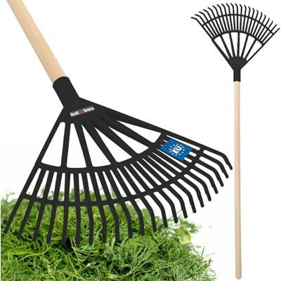 KOTARBAU ® Kunststof bladhark met zwart handvat, 370 x 440 mm, grote bladhark, tuingereedschap, brede gazonhark, kunststof hark KOTARBAU ® Kunststof bladhark met zwart handvat, 370 x 440 mm, grote bladhark, tuingereedschap, brede gazonhark, kunststof hark