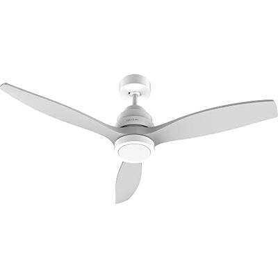 Cecotec EnergySilence Aero 5200 Plafondventilator met afstandsbediening en timer, wit design, 40 W, diameter 132 cm, DC motor, ledlicht, 6 snelheden, winterfunctie, wit/grijze vleugels Cecotec EnergySilence Aero 5200 Plafondventilator met afstandsbediening en timer, wit design, 40 W, diameter 132 cm, DC motor, ledlicht, 6 snelheden, winterfunctie, wit/grijze vleugels