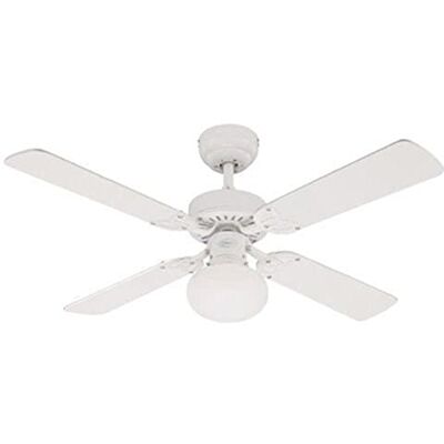 Westinghouse Lighting Vegas 7218540 Plafondventilator met verlichting, A++ tot E, metaal, 60 W, E27, wit, 105 x 105 x 44,2 cm Westinghouse Lighting Vegas 7218540 Plafondventilator met verlichting, A++ tot E, metaal, 60 W, E27, wit, 105 x 105 x 44,2 cm