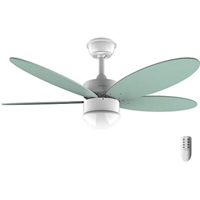 Cecotec Plafondventilator met Energysilence Aero 4260 Mint, 40 W, DC-motor, diameter 42 inch met 5 omkeerbare messen, ledlicht, afstandsbediening, timer, 6 snelheden Cecotec Plafondventilator met Energysilence Aero 4260 Mint, 40 W, DC-motor, diameter 42 inch met 5 omkeerbare messen, ledlicht, afstandsbediening, timer, 6 snelheden